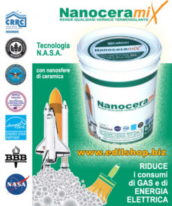 Termoriflettente Nanoceramix additivo con nanosfere di ceramica applicato su pareti per isolamento