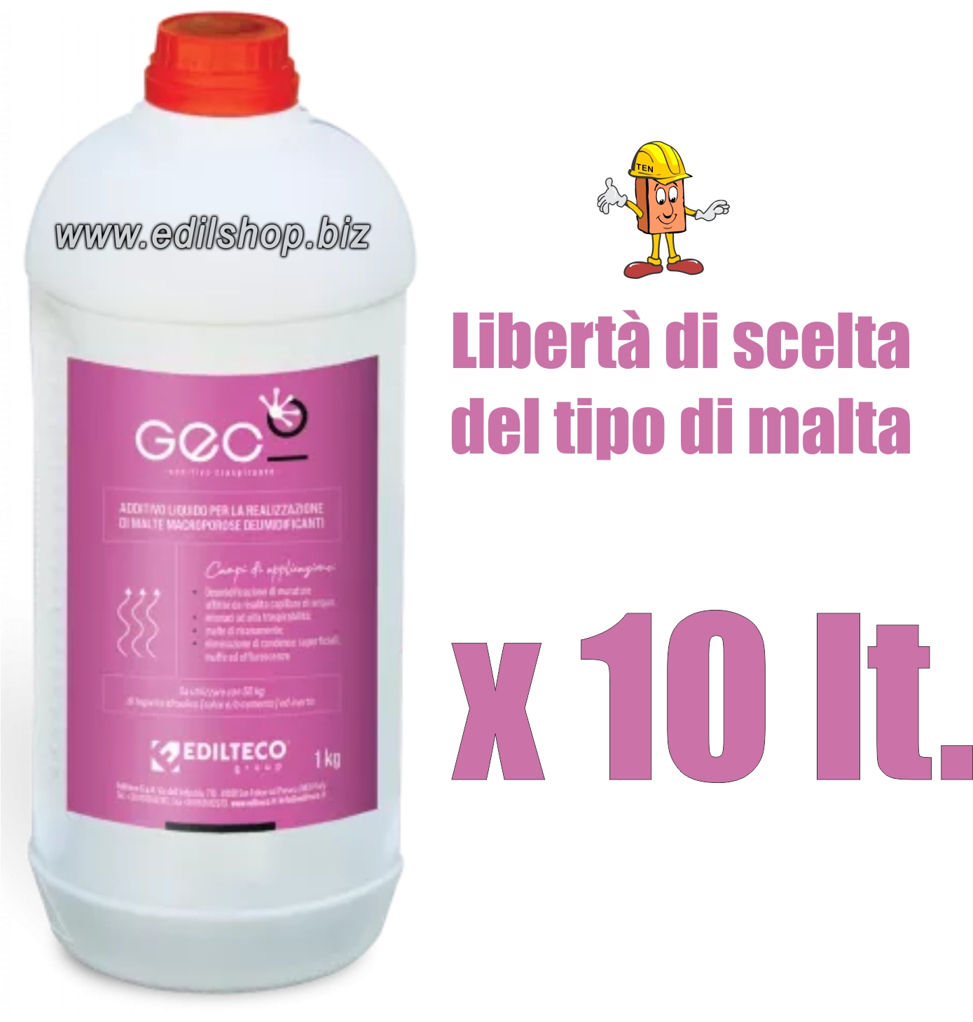 GECO DRYMUR Additivo Porogeno per Malta e Intonaco Risanante - immagine 6