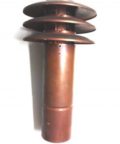 Comignolo in rame, camino, esalatore, diam. 100 mm. altezza 42 cm.