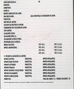 Cartello permesso costruire cantiere edilizia 98x68 cm.