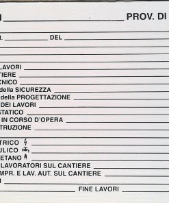 Cartello permesso costruire cantiere edilizia 68x48 cm.