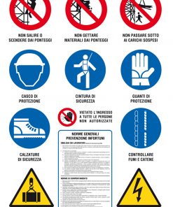 Cartello cantiere grande generale avvisi divieti 98x68 cm. n° 10