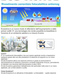 Alternative view of Mangia Smog - Antismog - Cemento Fotocatalitico ECOACTIVE rivestimento fotocatalitico ad azione anti-inquinamento e basso spessore ( Kg. 25 )