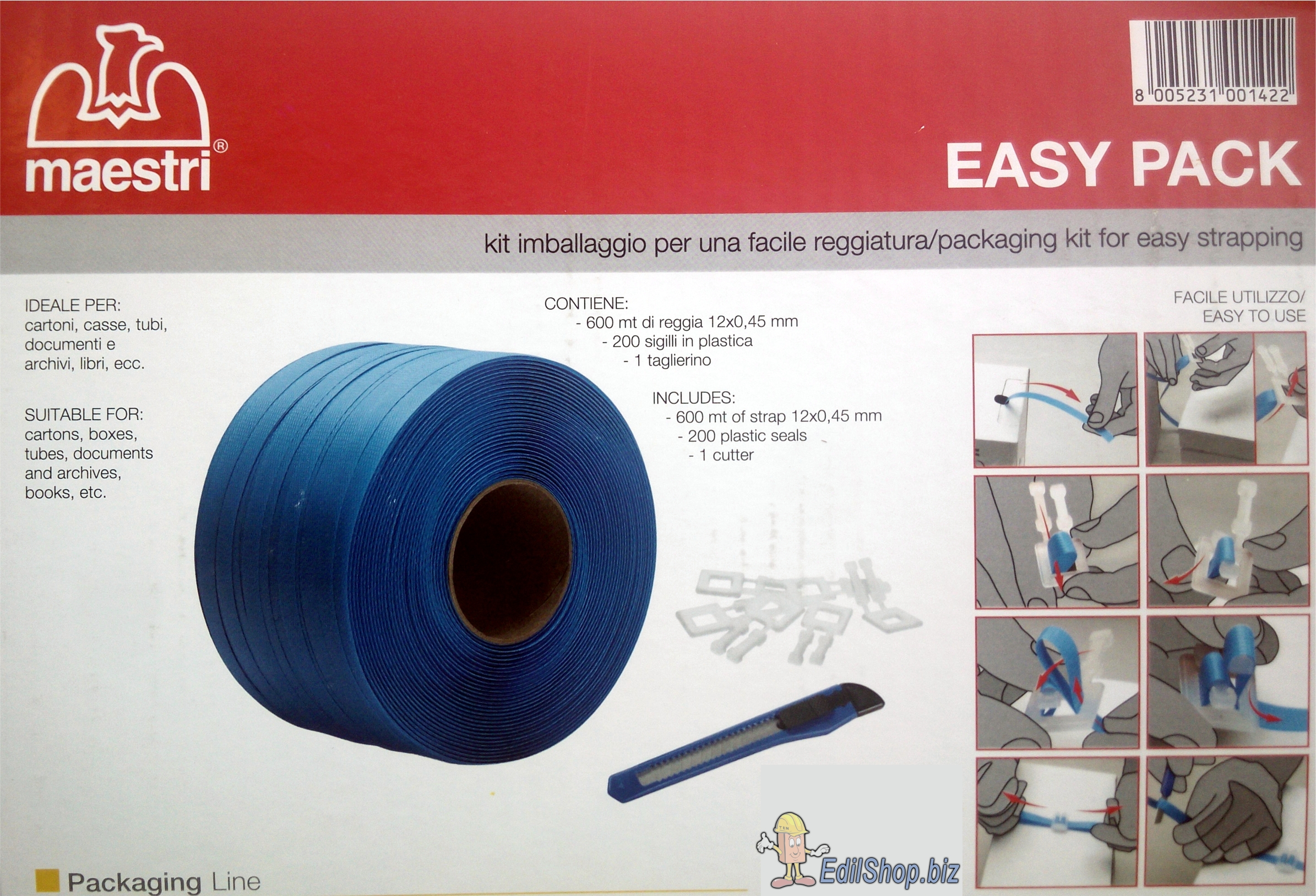 Imballaggio reggiatura kit Easy Pack Maestri per spedizioni sicure e veloci