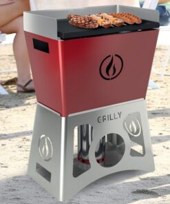 Barbecue a pellet GRILLY Bordeaux con piastra in ghisa smaltata professionale