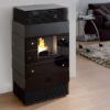 Stufa a pellet WIND 13 nera canalizzata con tripla ventilazione frontale