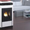 Stufa a pellet ventilata Twister canalizzata con rivestimento in maiolica