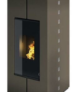 Stufa a pellet idro Relax Linea VZ con porta in vetro serigrafato