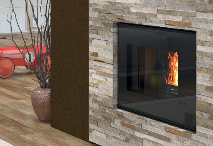 ORION 16 e 20 Kw - Idro Stufa a pellet ventilata e HTS - Frontale colore nero personalizzabile