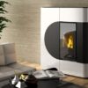 Idro stufa a pellet Quasar slim nera con profondità 28 cm