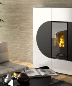 Idro stufa a pellet Quasar slim nera con profondità 28 cm
