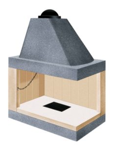 Caminetto tradizionale con focolare in refrattario 100 KD-KS REVERSIBILE