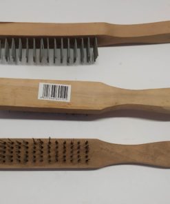 Spazzola setole acciaio manico legno