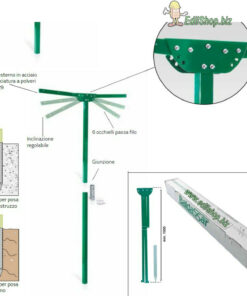 Alternative view of Palo Stendibiancheria EASY a 2 bracci regolabili e a 6 fili con innesto