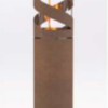 Fungo riscaldatore a pellet IBISCUS con finitura effetto corten e spirale protettiva