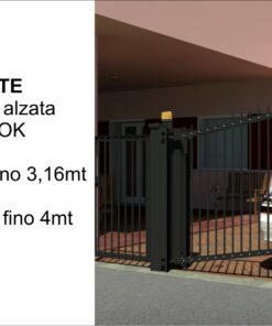 Esempi Cancello elettrico ad alzata verticale sistema salvaspazio automatico per ingressi residenziali.