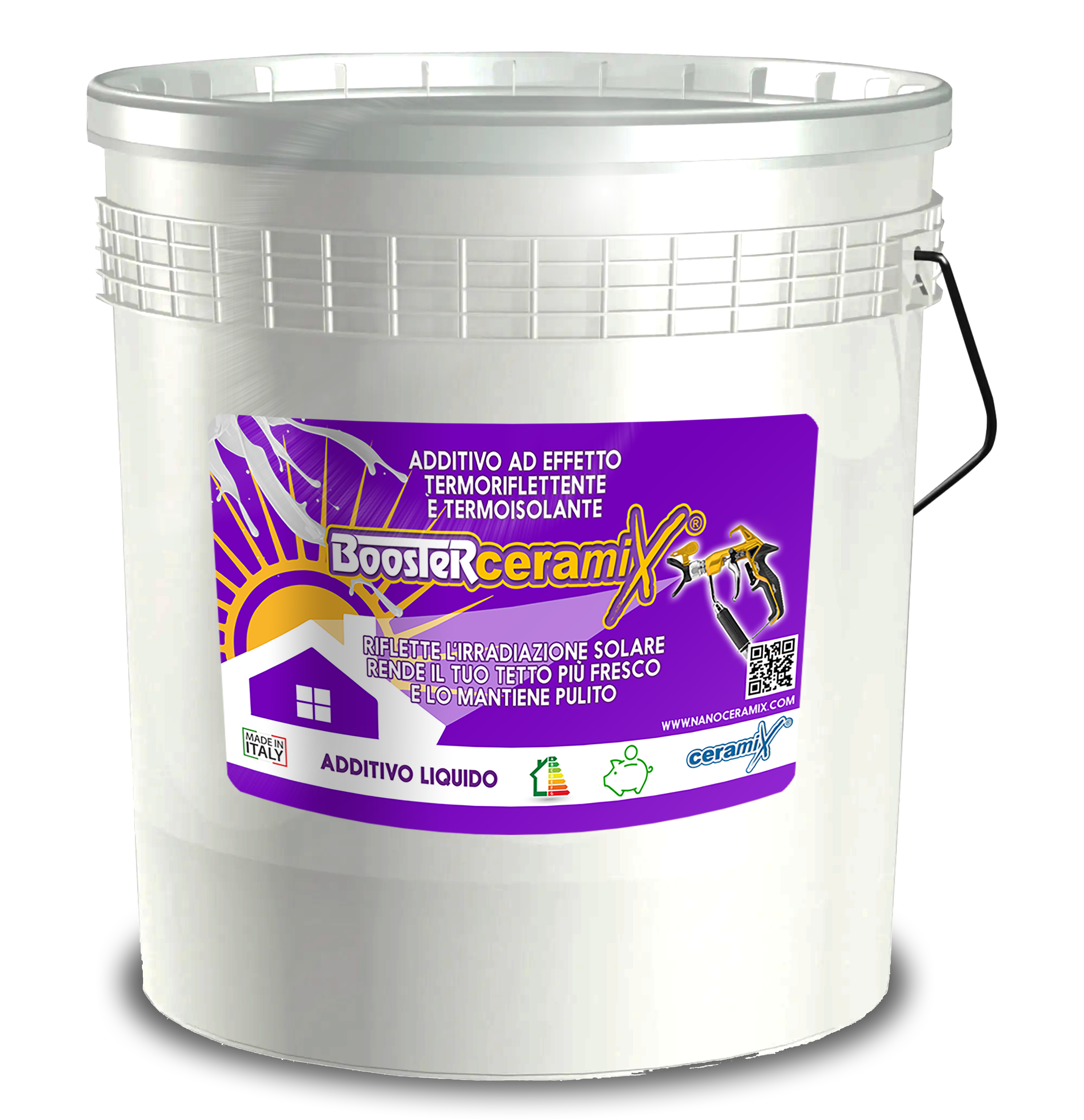Boosterceramix additivo liquido per tetti pareti coperture autopulente termo riflettente termoisolante idrorepellente - immagine 11
