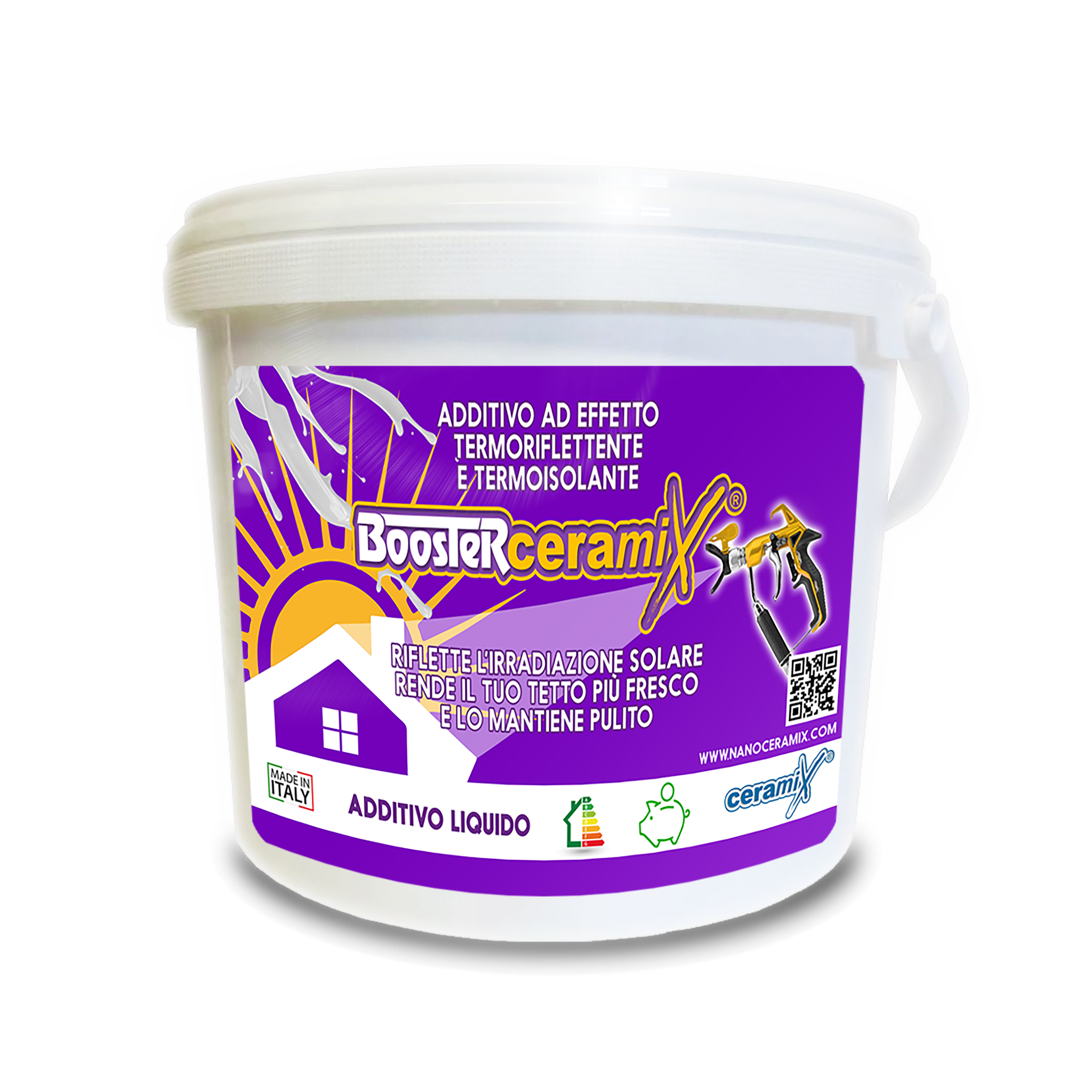 Boosterceramix additivo liquido per tetti pareti coperture autopulente termo riflettente termoisolante idrorepellente - immagine 12