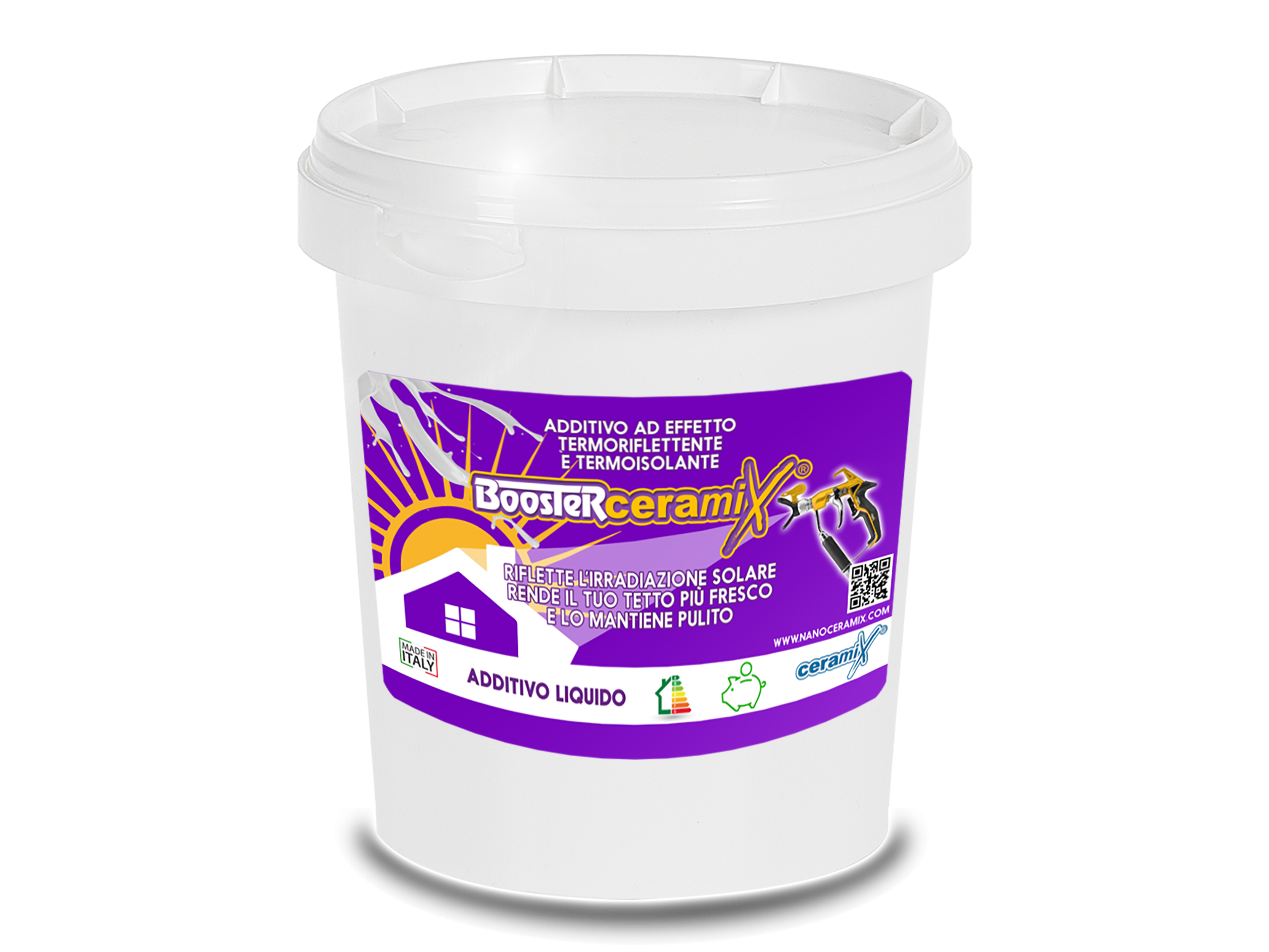 Boosterceramix additivo liquido per tetti pareti coperture autopulente termo riflettente termoisolante idrorepellente - immagine 13