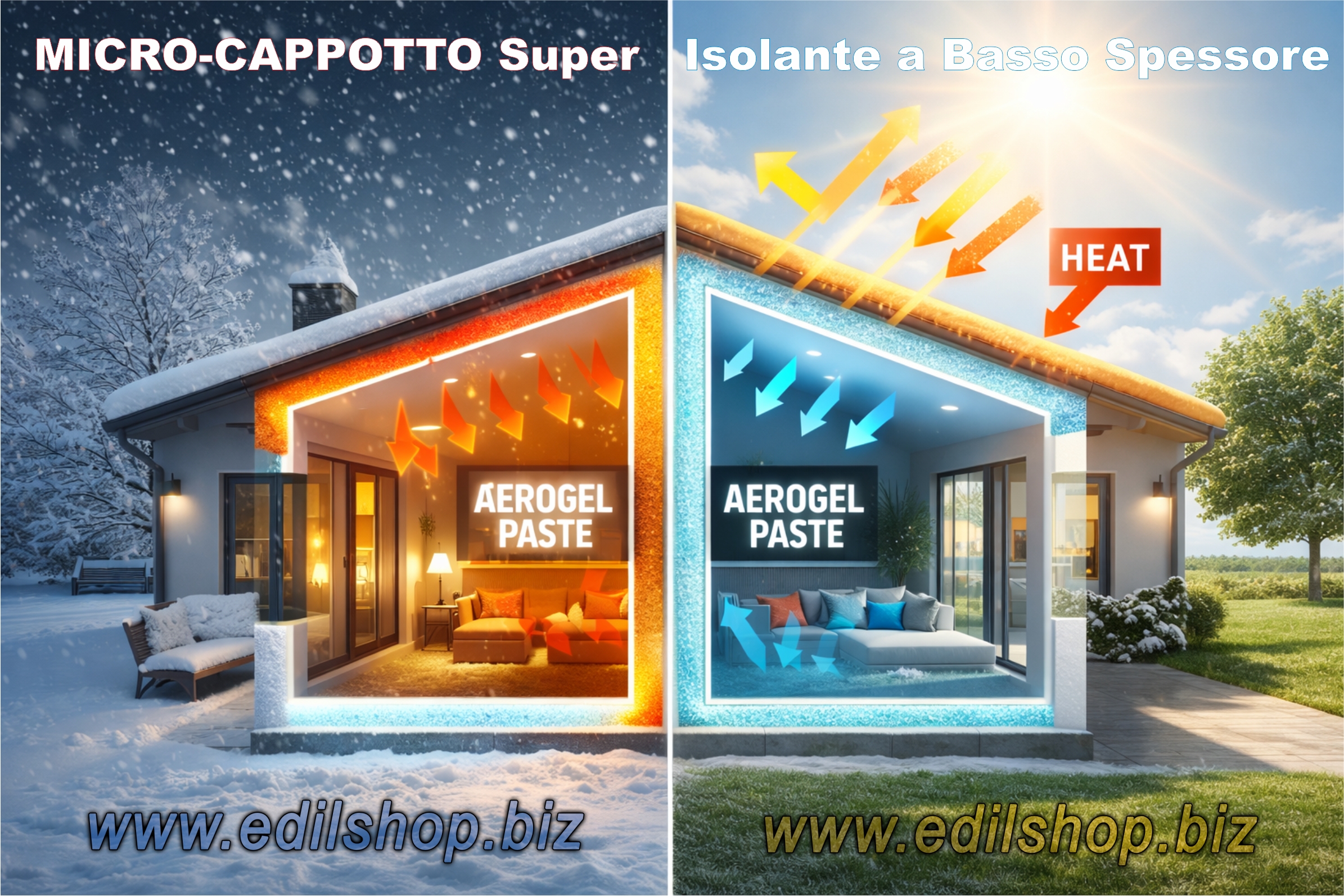 Aerogel Tech super isolante ultraleggero in pasta da 15 litri per microcappotto termico professionale.