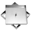 Chiusino Sigillo da Riempimento Porta Pavimento Botola Scomparsa Zincato e inox H. 5 cm.