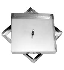 Chiusino Sigillo da Riempimento Porta Pavimento Botola Scomparsa Zincato e inox H. 5 cm.