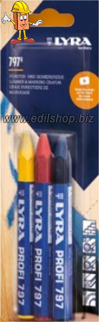Blister Pastello Gesso Forestale Lyra Profi 797 confezione 3 pezzi