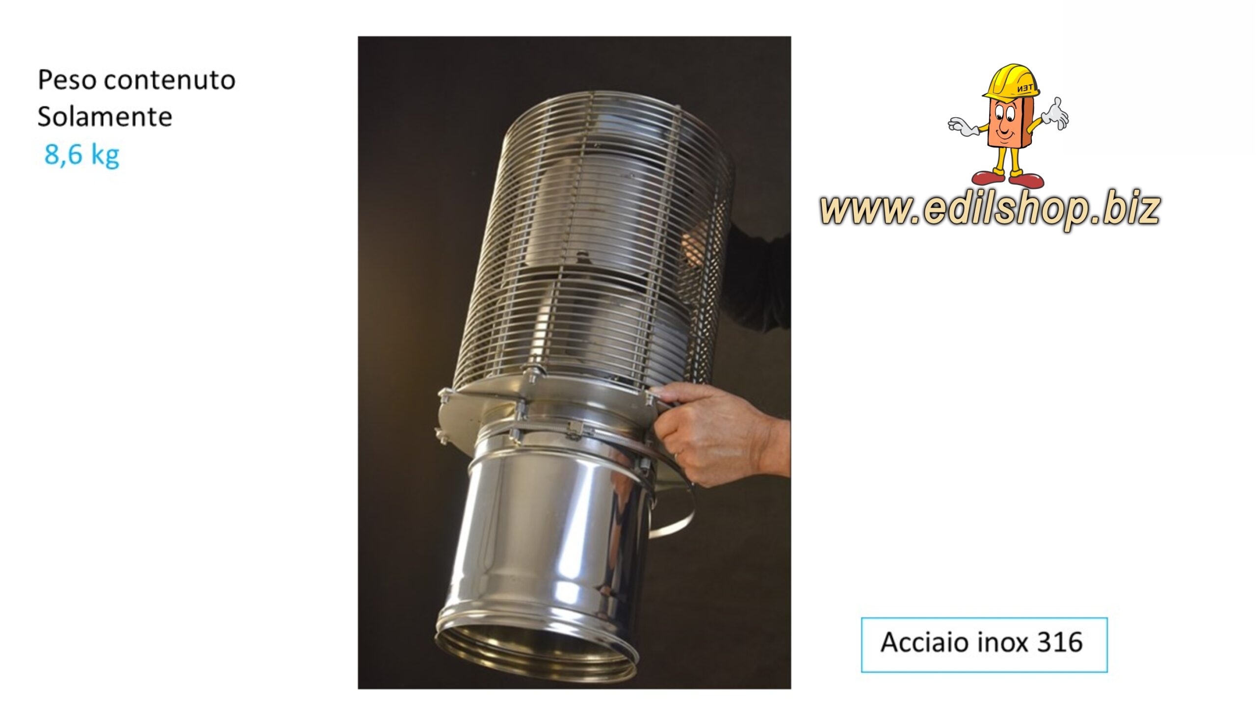 Tira Camino Comignolo Antifumo Turbo Fire in Acciaio Inox 316 - immagine 11