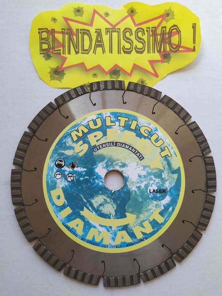 230 Disco Diamantato Multi-taglio Laser professionale per smerigliatrice angolare su fondo bianco