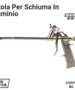 Pistola schiuma poliuretanica corpo alluminio con canna lunga e grilletto